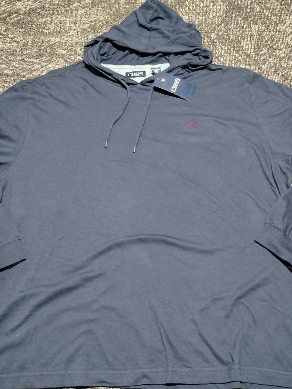 CHAPS Men’s Size XXL Cotton Long sleeve T-shirt Hoodie Navy Blue NWT Brand new